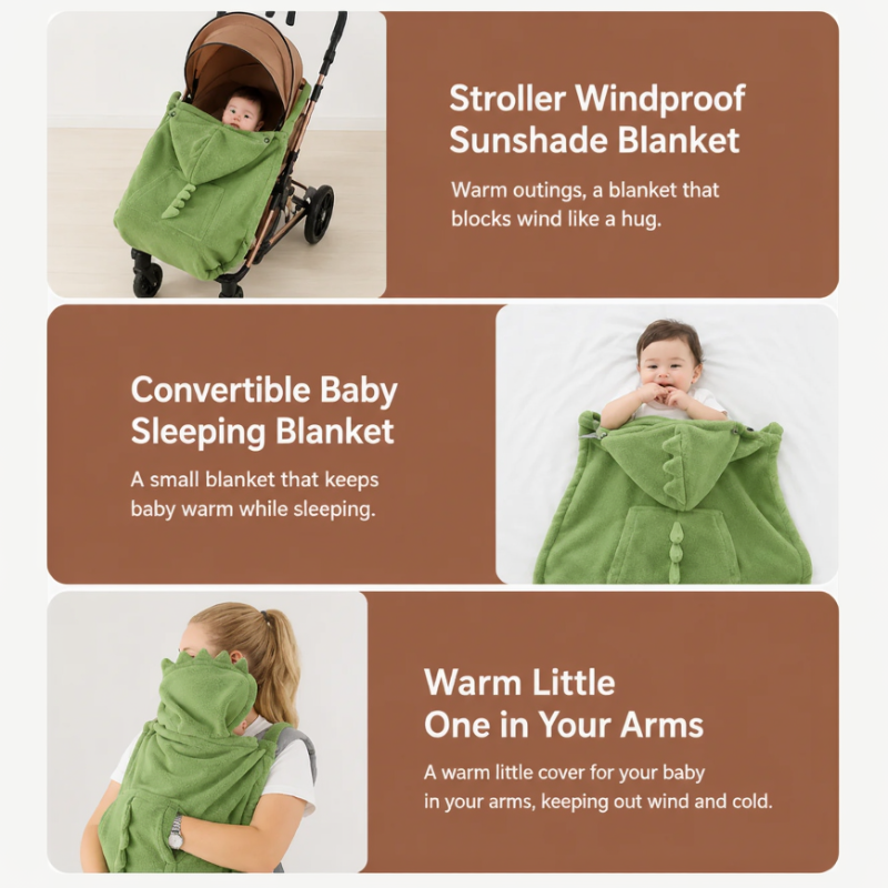 Dinosaur Baby Carrier Cover – Ciepło i wygoda – kocyk dla niemowląt Dino