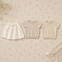Thumbnail for Bella Knit Top & Skirt – Lekki i przewiewny – letni zestaw dziecięcy z dzianiny