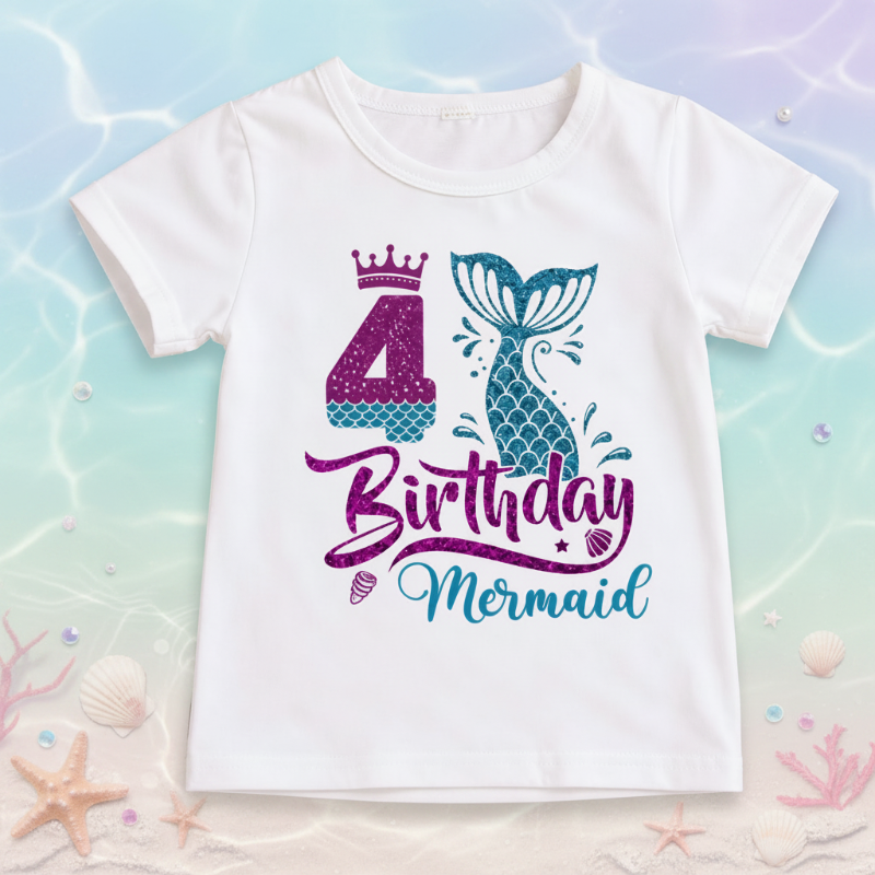 Birthday Graphic Tee – Urocze i zwiewne – dziecięca koszulka urodzinowa