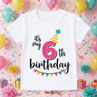 Thumbnail for Birthday Graphic Tee – Urocze i zwiewne – dziecięca koszulka urodzinowa