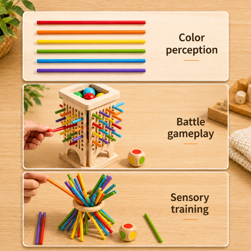 Wooden Stick Battle Game – Myślenie i interakcja – strategiczna gra planszowa