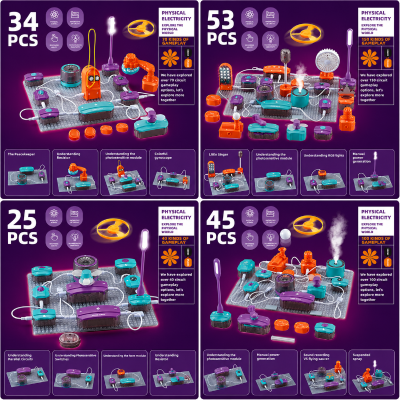 STEM Electronic Building Kit – Edukacyjne i techniczne – zestaw do eksperymentów z obwodami elektrycznymi