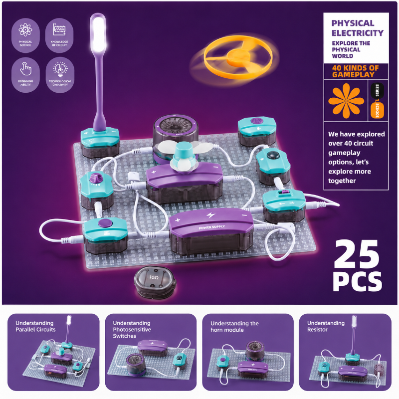 STEM Electronic Building Kit – Edukacyjne i techniczne – zestaw do eksperymentów z obwodami elektrycznymi