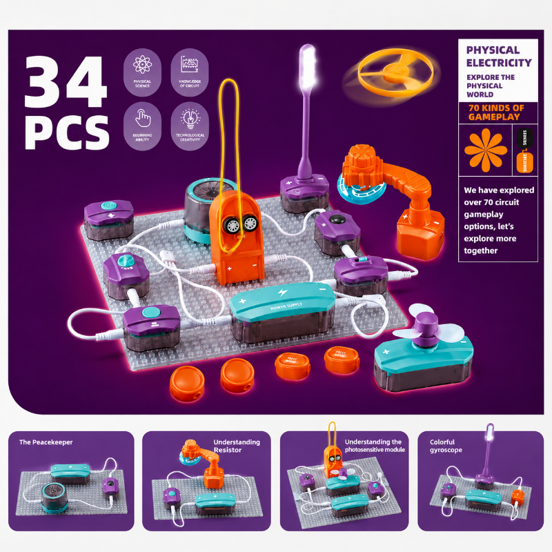 STEM Electronic Building Kit – Edukacyjne i techniczne – zestaw do eksperymentów z obwodami elektrycznymi