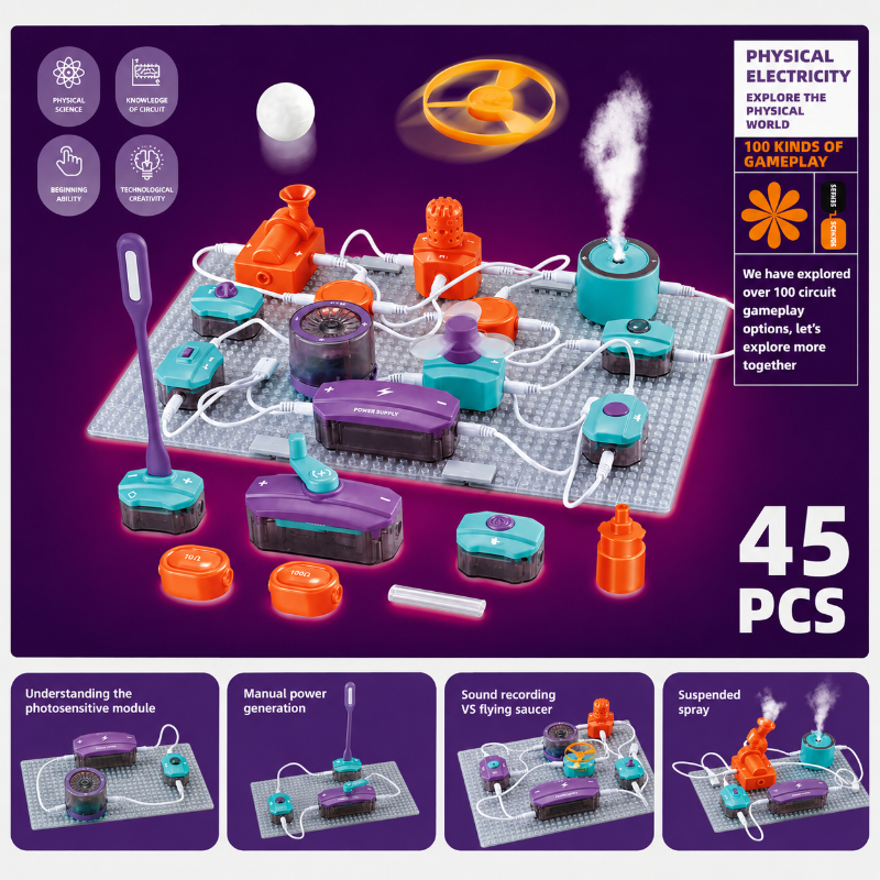 STEM Electronic Building Kit – Edukacyjne i techniczne – zestaw do eksperymentów z obwodami elektrycznymi