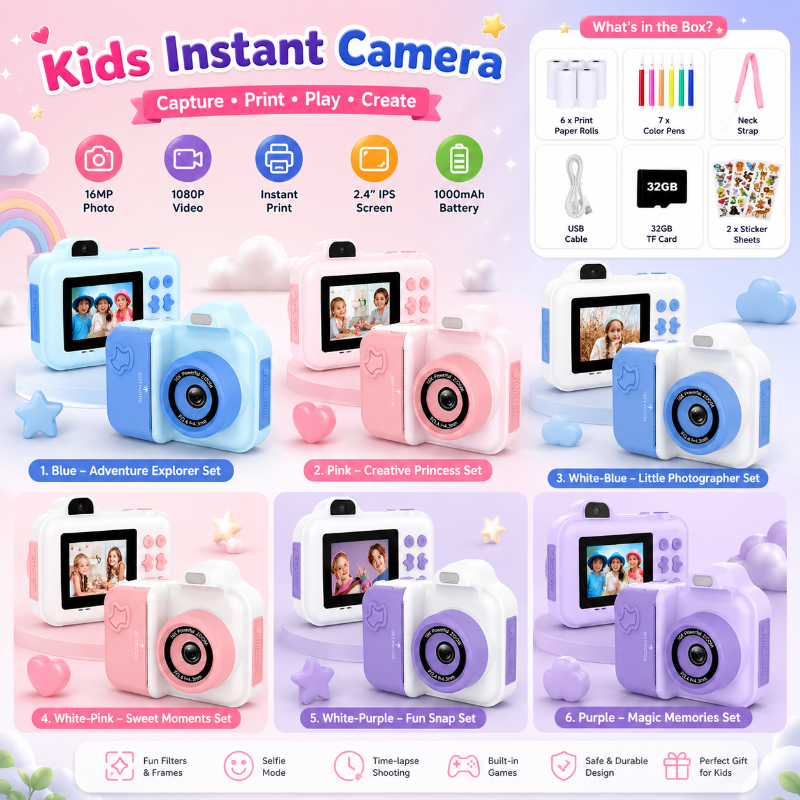 Instant Print Camera – Kreatywne i interaktywne – natychmiastowy aparat dla dzieci