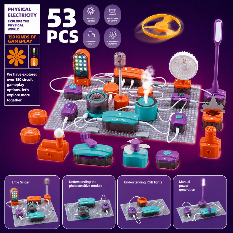 STEM Electronic Building Kit – Edukacyjne i techniczne – zestaw do eksperymentów z obwodami elektrycznymi