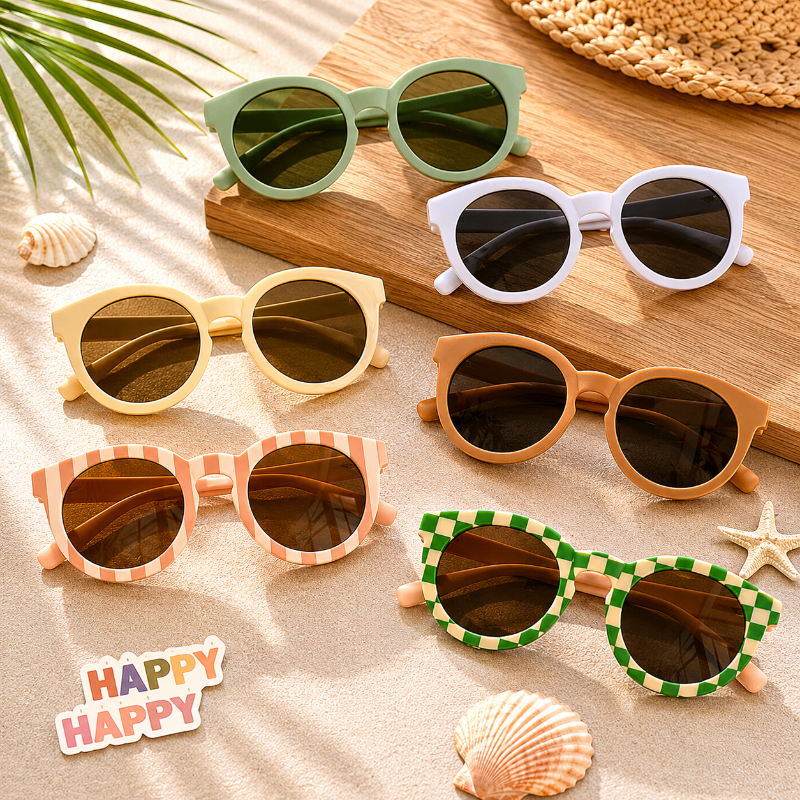 Colorful Kids Sun Shades – Ochrona przed promieniowaniem UV i stylowy wygląd – okulary przeciwsłoneczne dla dzieci