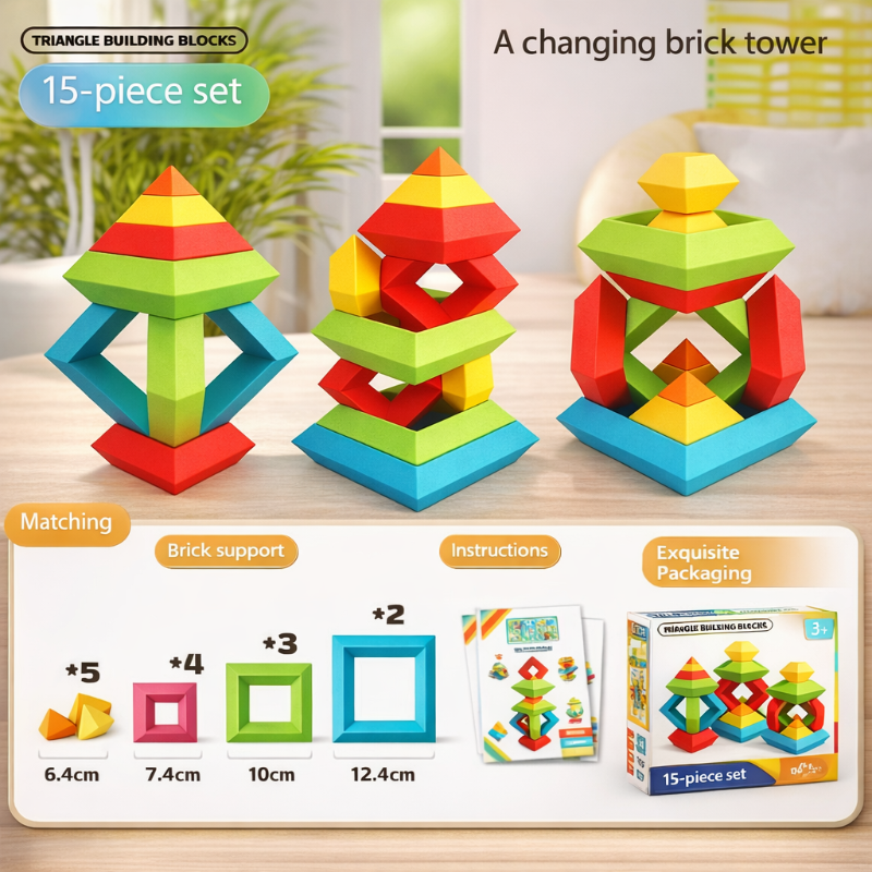 Pyramid Stacking Box Pyramid Stacking Blocks – Motoryka i kreatywność – zestaw klocków do u ...