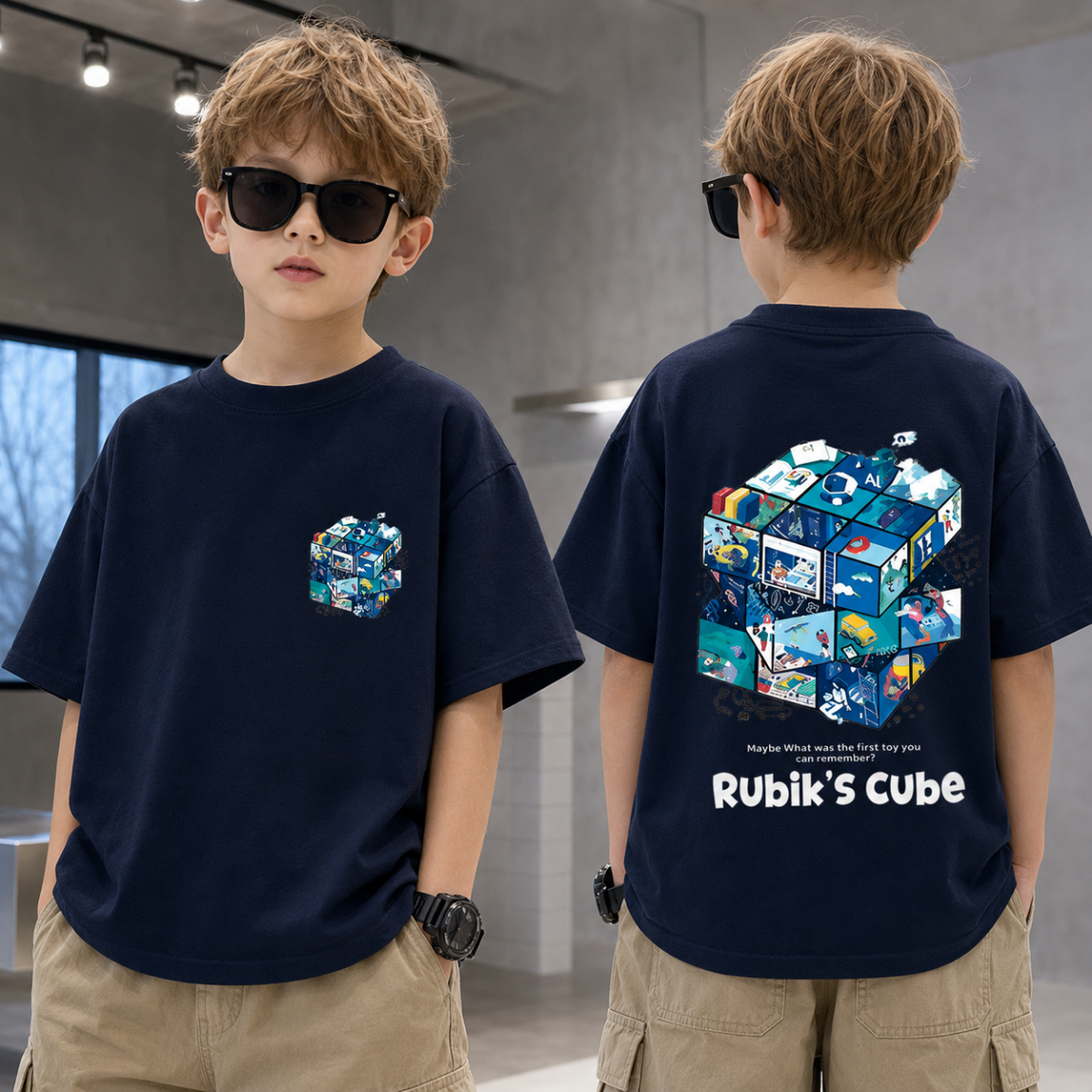 CubePlay – Miękkie i modne – koszulka z motywem kostki Rubika