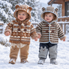 LittleWarm – Przytulny i stylowy – płaszcz zimowy z wzorem Fair Isle