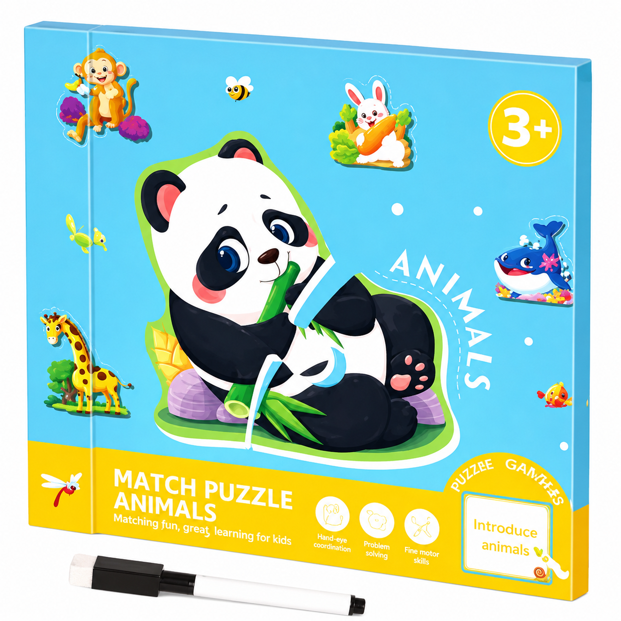 SmartMatch – Zabawa i nauka – magnetyczna książeczka 2 w 1 do rysowania i układania puzzli