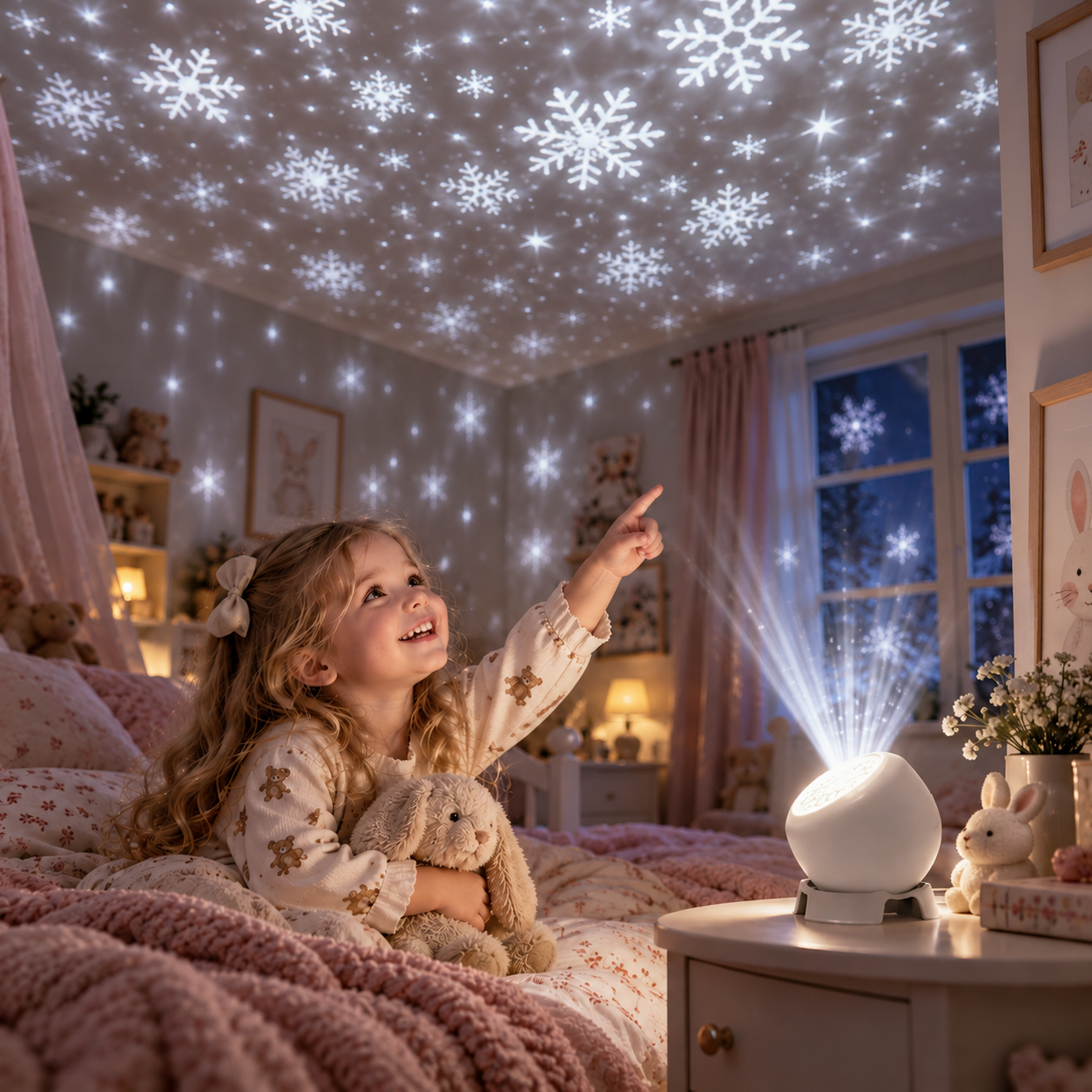 FrostyLight – Magiczne i nastrojowe – obrotowa lampa do projektora (Boże Narodzenie i Halloween)