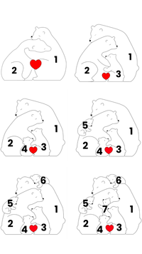 Thumbnail for Family Puzzle™ – spersonalizowany prezent na Dzień Matki z rodziną misiów