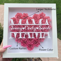 Thumbnail for Personalized Rose Shadow Box – Wyjątkowy prezent na Dzień Matki – spersonalizowane pudełko z różami