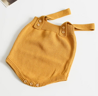 Thumbnail for Mini Fashion™ - Śliczny dzianinowy dziecięcy romperKhaki romper