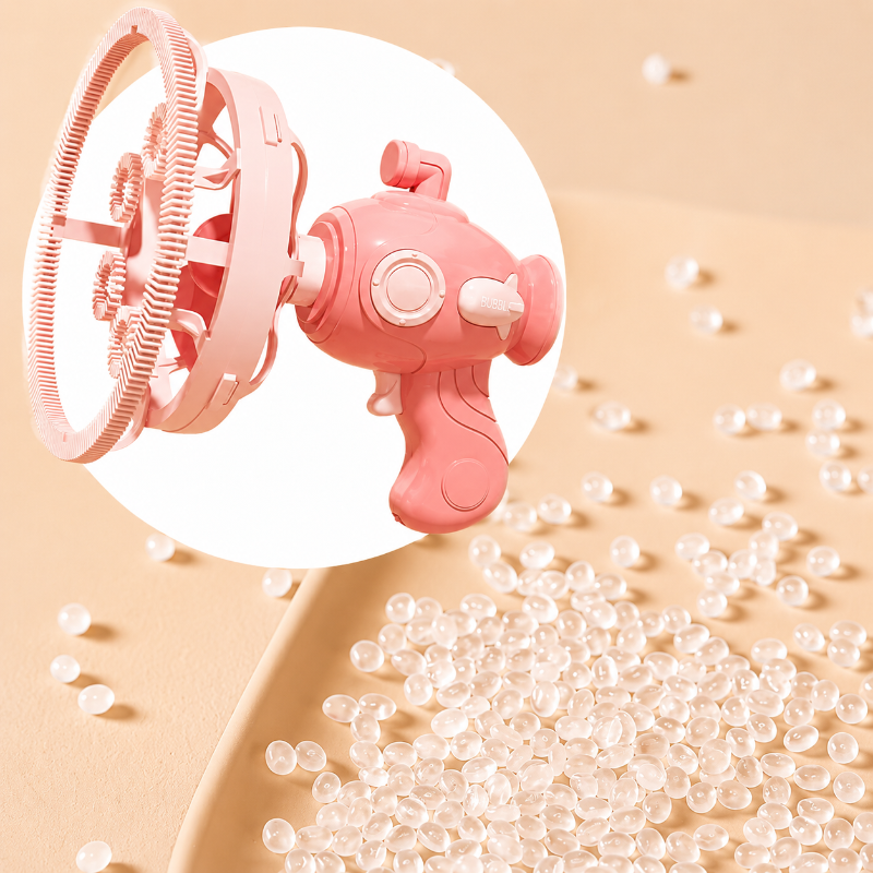 HappyBubbles – Zabawa i bezpieczeństwo – pistolet na bańki dla dzieci