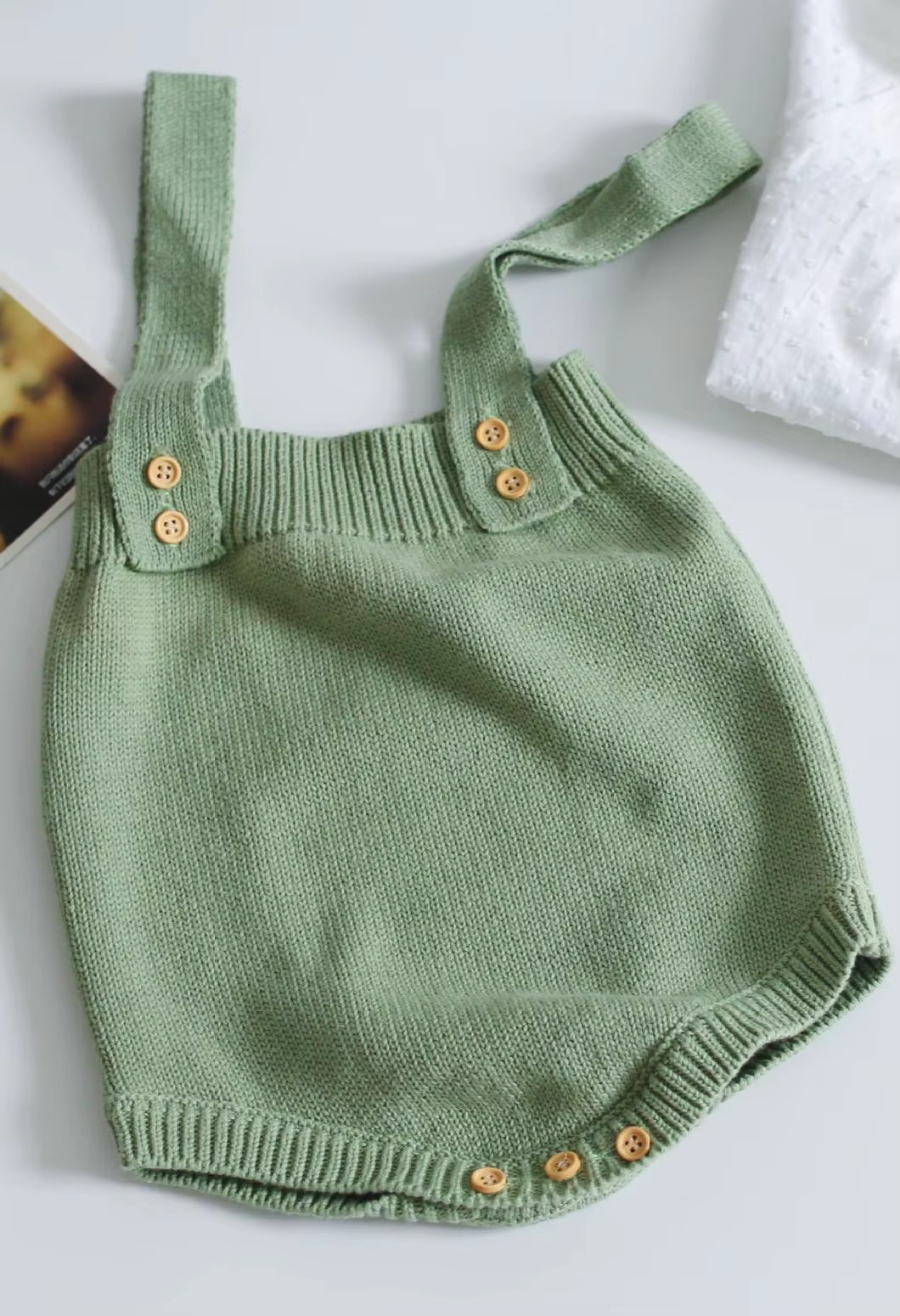 Mini Fashion™ - Śliczny dzianinowy dziecięcy romperKhaki romper