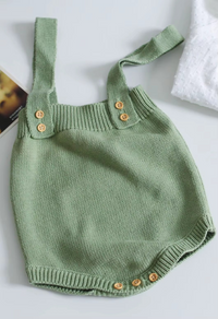 Thumbnail for Mini Fashion™ - Śliczny dzianinowy dziecięcy romperKhaki romper