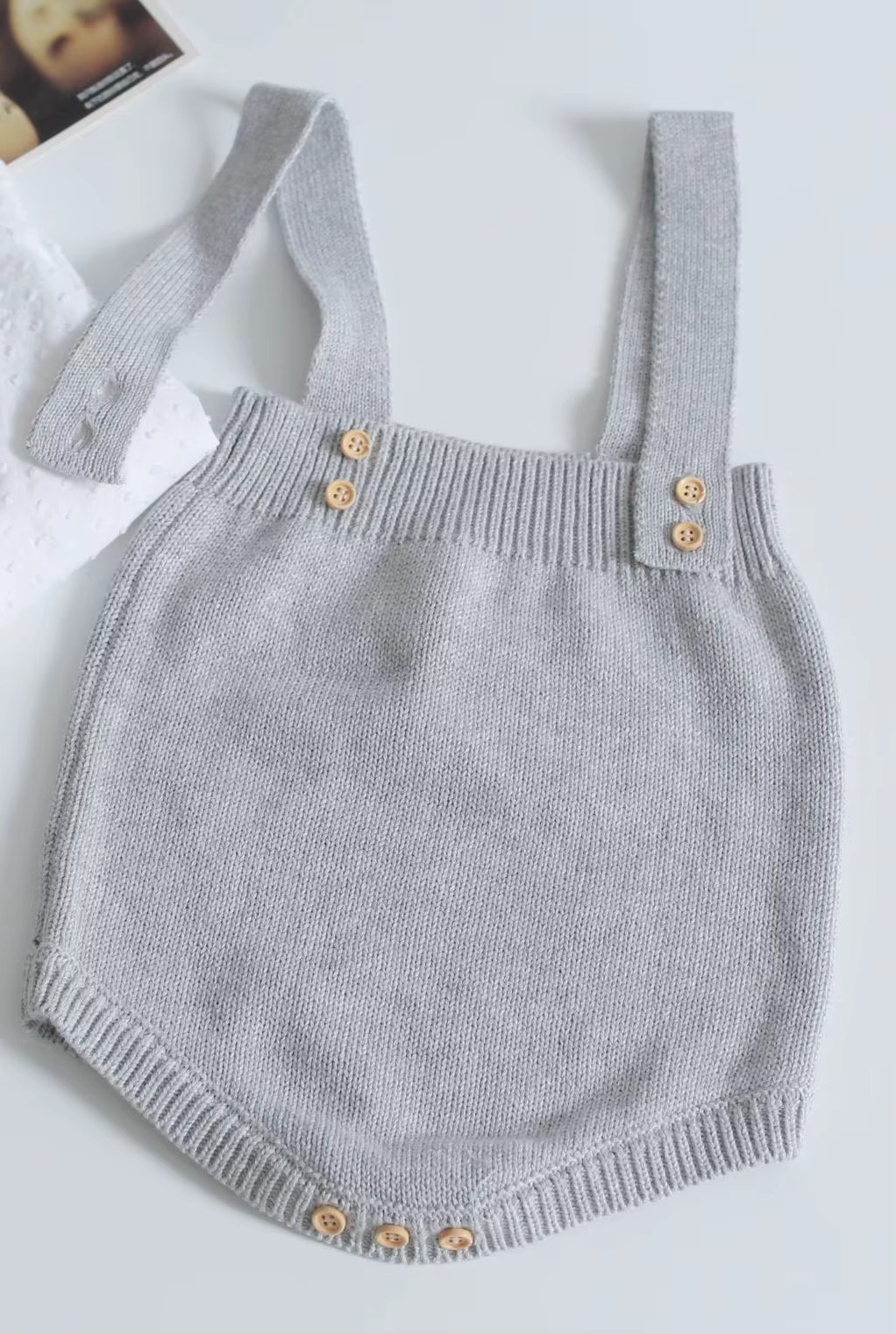 Mini Fashion™ - Śliczny dzianinowy dziecięcy romperKhaki romper