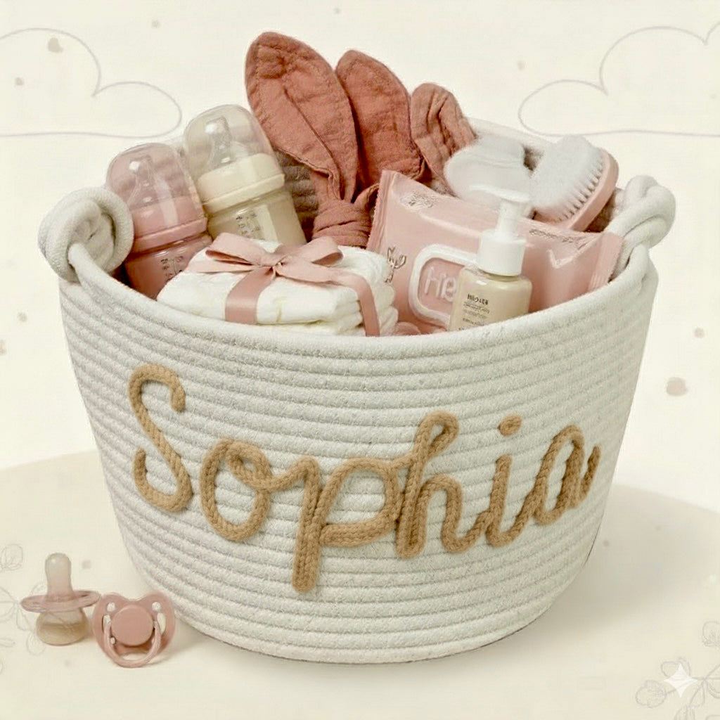 CuddleBasket – Urocze i osobiste – spersonalizowany kosz na pieluchy