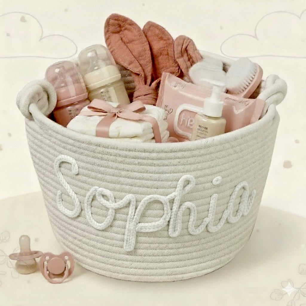CuddleBasket – Urocze i osobiste – spersonalizowany kosz na pieluchy