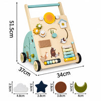 Thumbnail for WoodenSteps – Naturalne i edukacyjne – drewniany wózek dla niemowląt z panelami zabawowymi