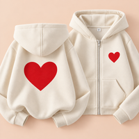 Thumbnail for LittleLove – Delikatna i urocza – dziecięca bluza z kapturem z nadrukiem serduszek