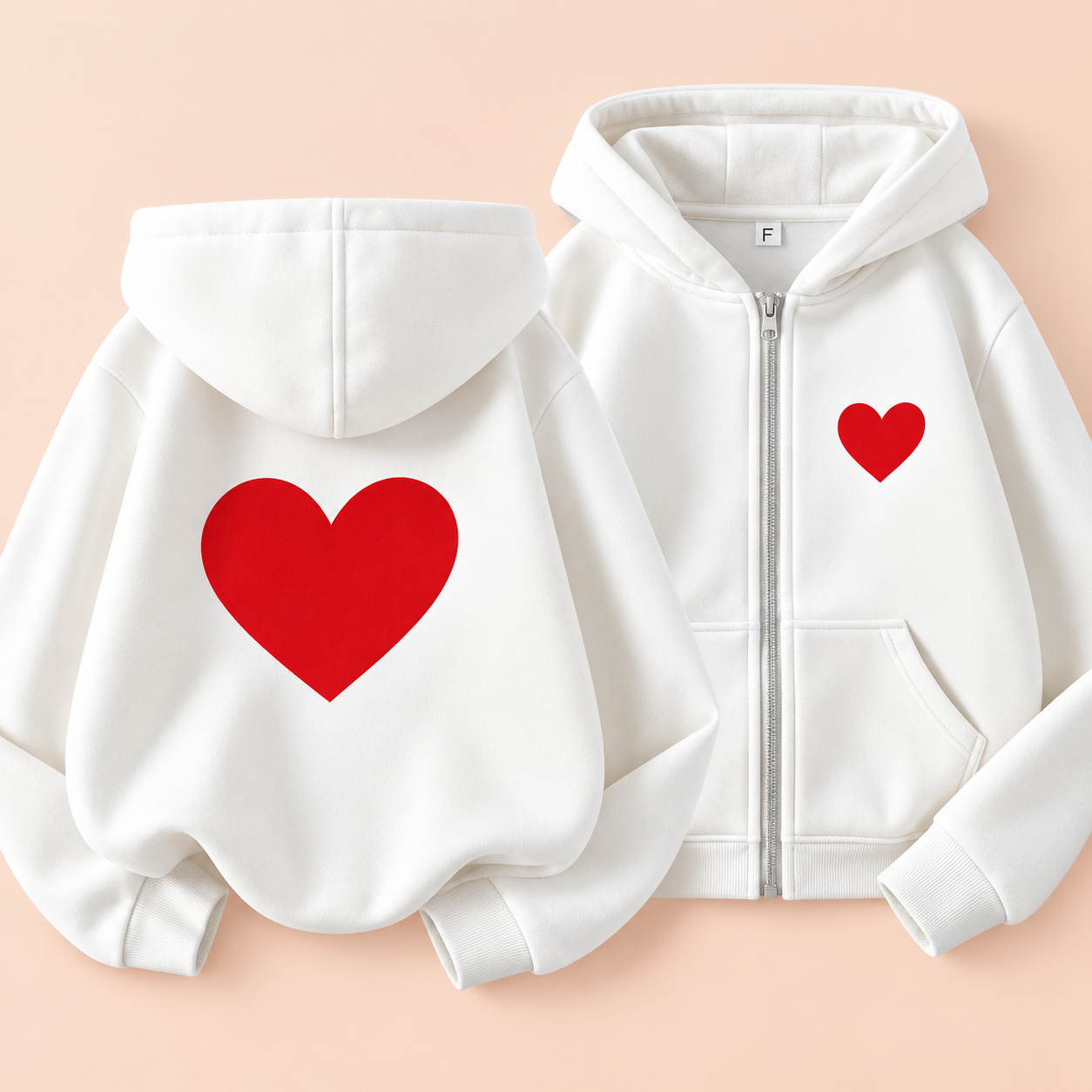 LittleLove – Delikatna i urocza – dziecięca bluza z kapturem z nadrukiem serduszek