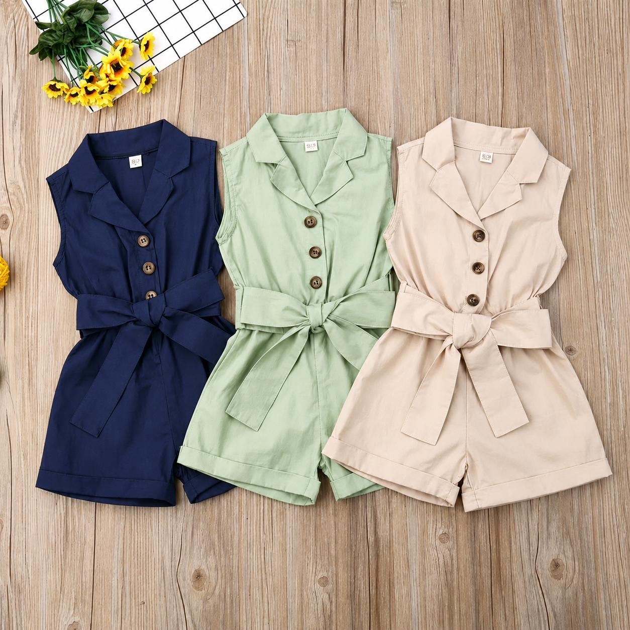 LittleLady – Elegancja i trendy – Kombinezon z wiązaniem w talii