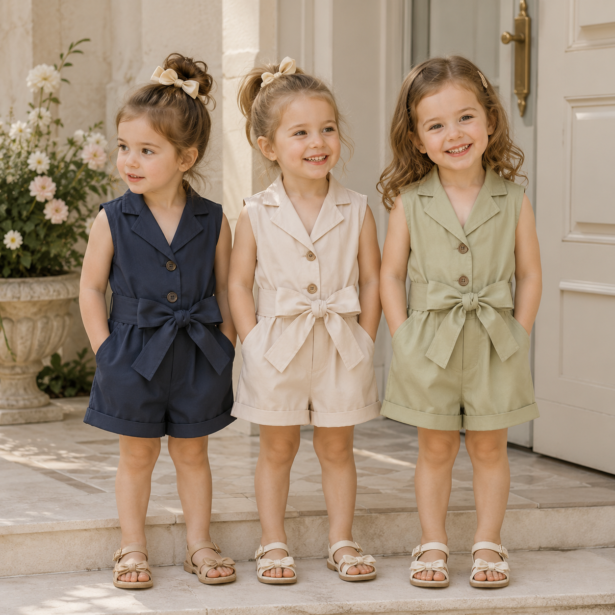 LittleLady – Elegancja i trendy – Kombinezon z wiązaniem w talii