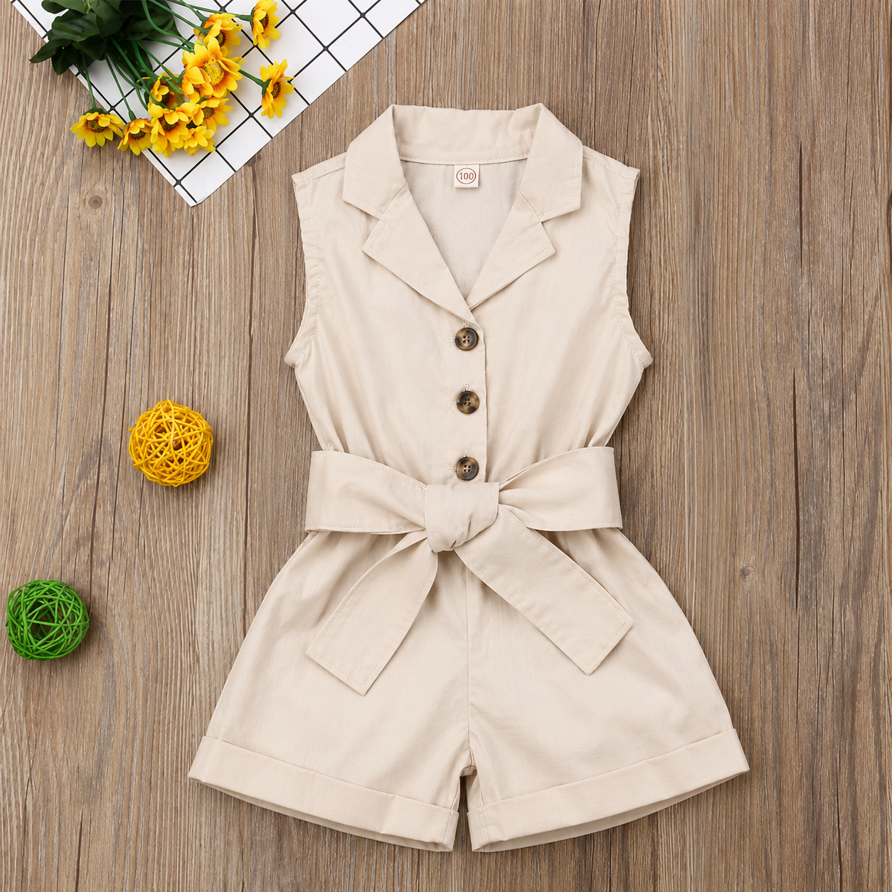 LittleLady – Elegancja i trendy – Kombinezon z wiązaniem w talii