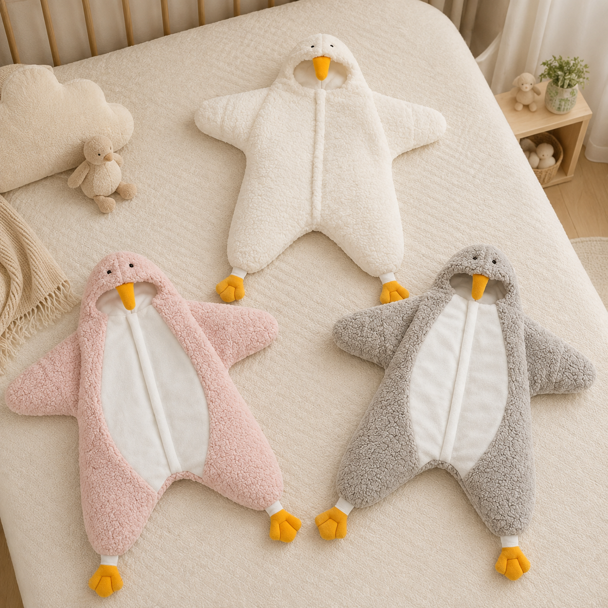LittlePenguin – Miękki i ciepły – kombinezon-śpiworek dla niemowląt „Mały pingwin”