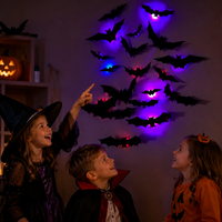 Thumbnail for SpookyGlow – Przerażająca i klimatyczna – dekoracja ścienna LED z motywem nietoperza na Halloween