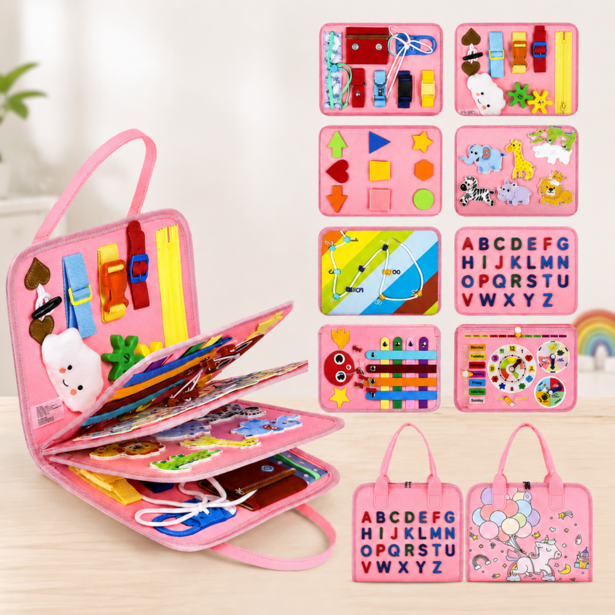 7-in-1 Busy Board – Motoryka i nauka – tablica z zadaniami