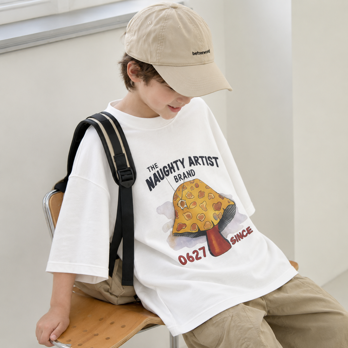 MushroomPlay – Styl casual i streetwear – koszulka oversize z nadrukiem grzybów