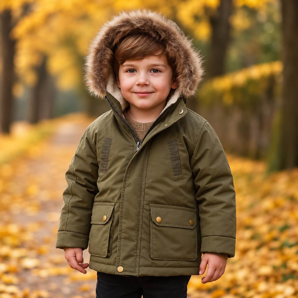 CozyTrend – Elegancka i ciepła – kurtka zimowa z futrzanym kołnierzem