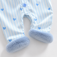 Thumbnail for TinyLove – Miękkie i ciepłe – kombinezon dla niemowląt z nadrukiem w serduszka i pluszowymi detalami