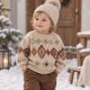 LittleRetro – Ciepły i stylowy – dziecięcy sweter z dzianiny z motywem rombów