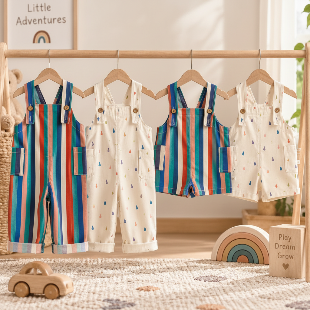 TinyStyle – Zabawne i wygodne – dziecięce ogrodniczki z nadrukiem