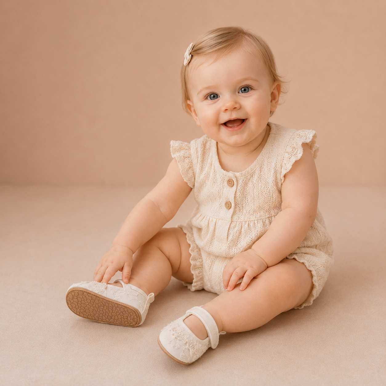 PrincessLace – Eleganckie i urocze – buciki dla niemowląt z koronką i zapięciem na rzepy