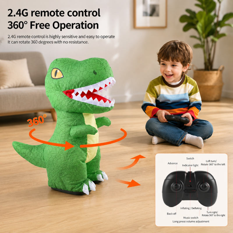 Inflatable Tyrannosaurus Rex – Zabawa i nauka – nadmuchiwany dinozaur sterowany pilotem
