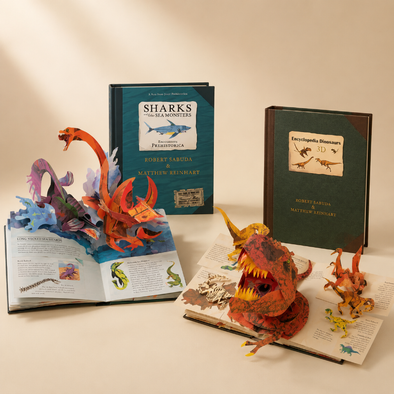 JurassicKids – Ekscytująca i edukacyjna – encyklopedia dinozaurów 3D w formie książki z wyskakującymi ilustracjami