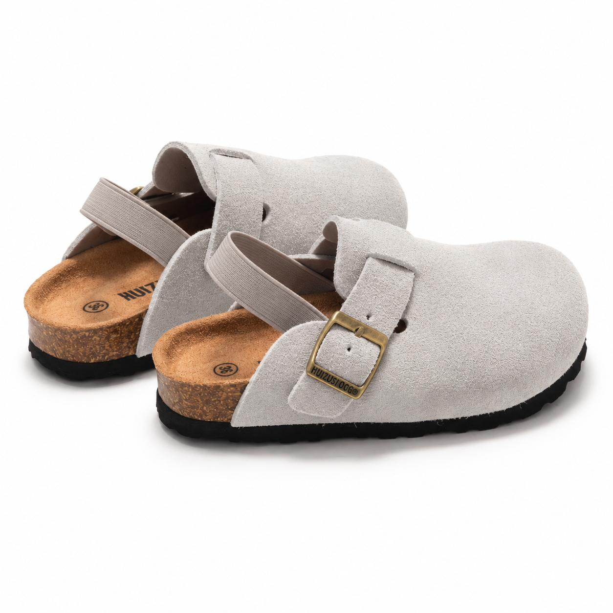 LittleWalk – Wygodne i modne – sandały typu clogs z zamszu