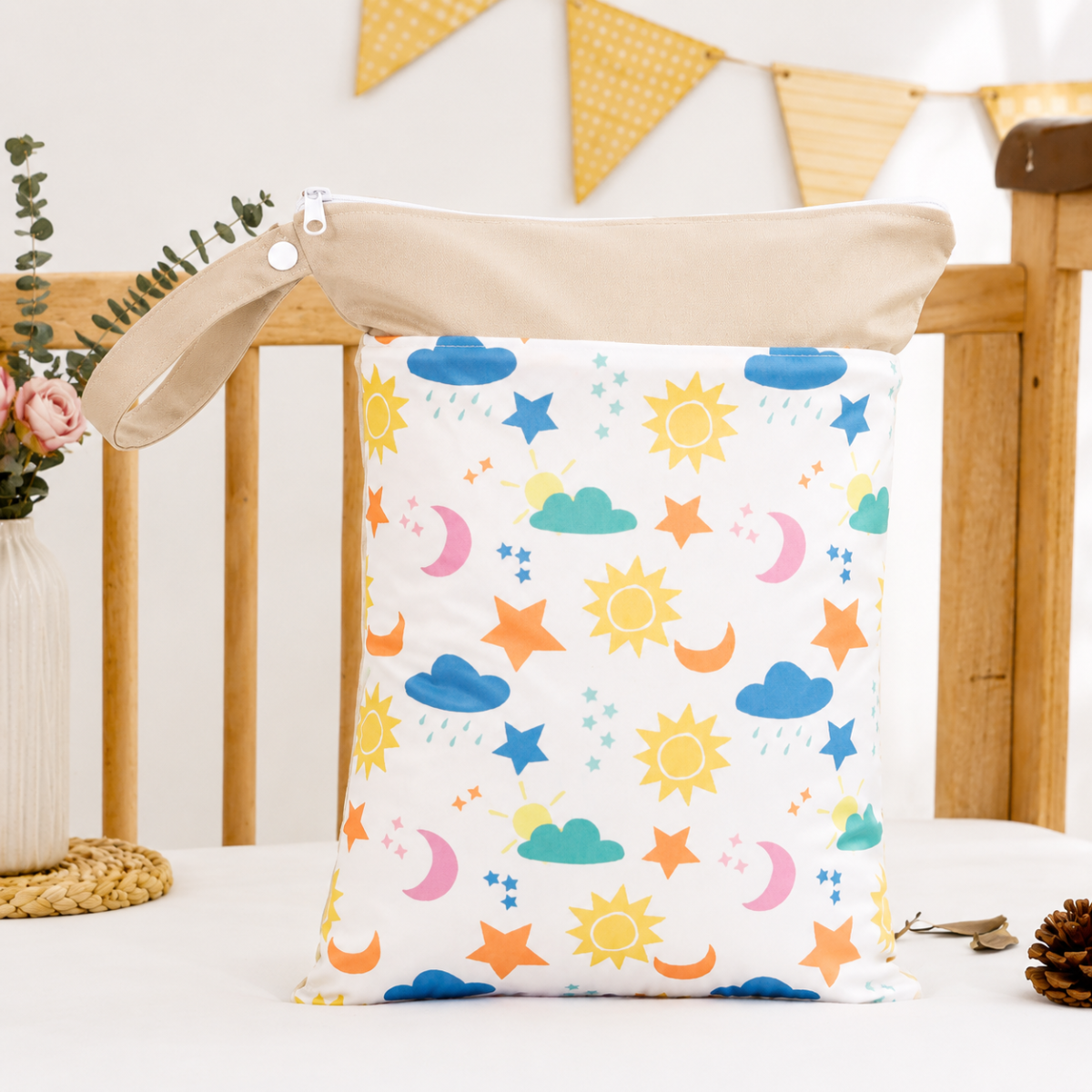 LittleBloom – Zawsze sucho i świeżo – wielokrotnego użytku wodoodporny worek na pieluchy