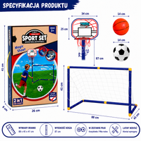 Thumbnail for Kids Ball Games - Podwójna zabawa - zestaw zabawek do piłki nożnej i koszykówki