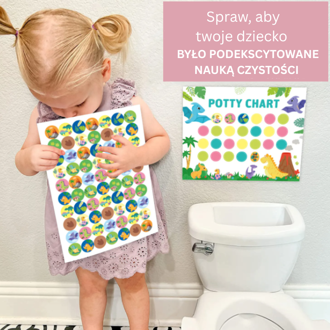 Potty Training – Zabawna i motywująca - karta do nauki korzystania z nocnika z naklejkami
