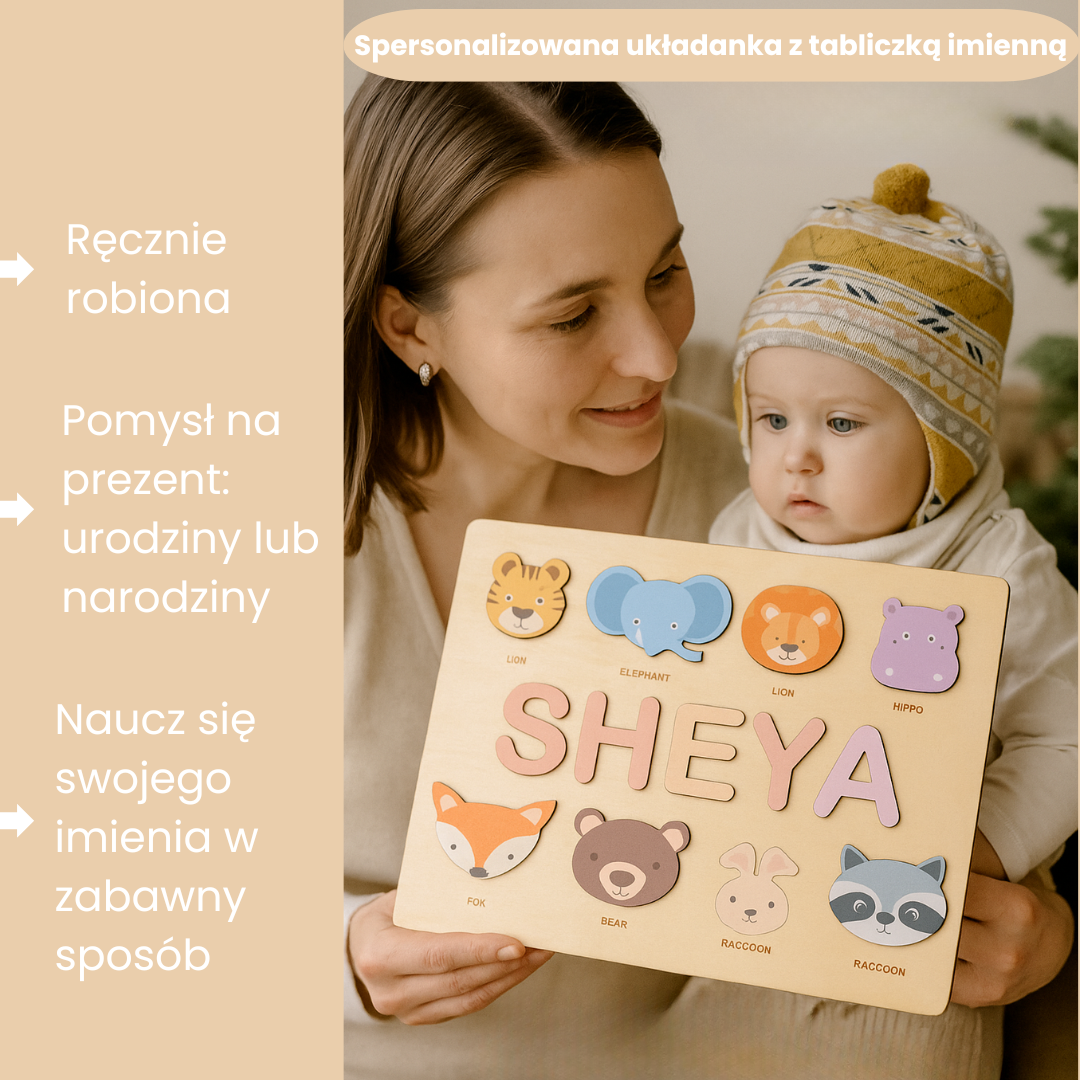 Woods™ - Tabliczka z imieniem - Drewniane literki