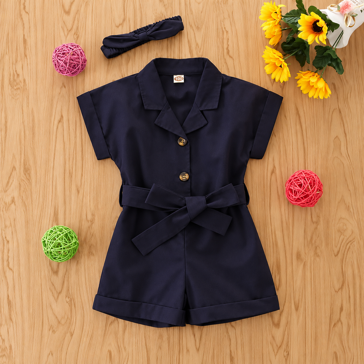 LittleLady – Elegancja i trendy – Kombinezon z wiązaniem w talii