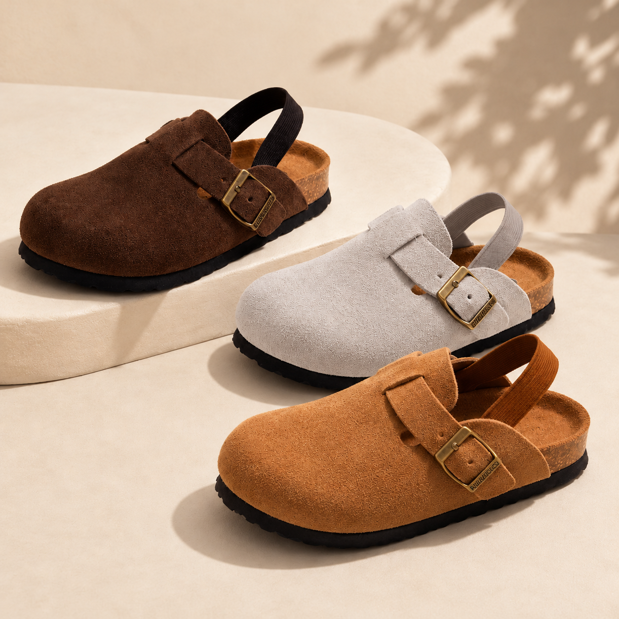 LittleWalk – Wygodne i modne – sandały typu clogs z zamszu